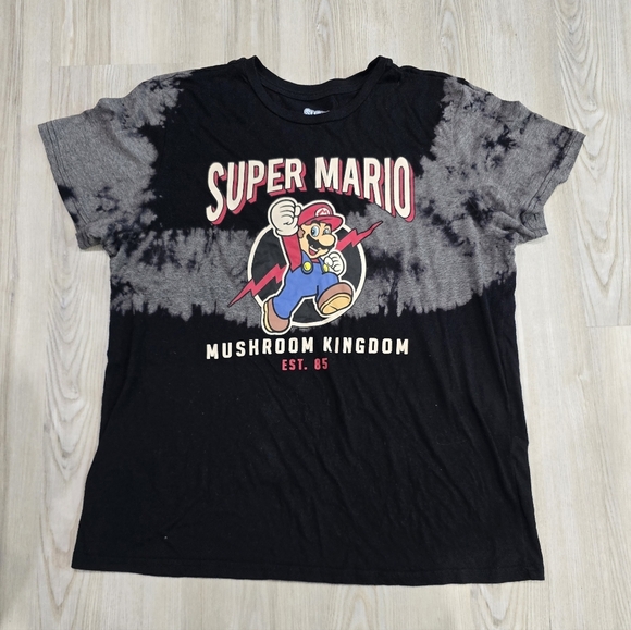 Super Mario Bros Mushroom Kingdom Est. 85 Black T Shirt Size XL - Picture 1 of 4